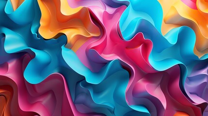 Wall Mural - an abstract background of colorful, flowing shapes.