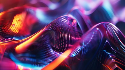 Wall Mural - abstract background with glowing, colorful, flowing shapes.