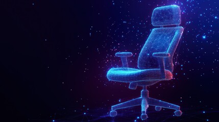 Wall Mural - Digital holographic office chair.