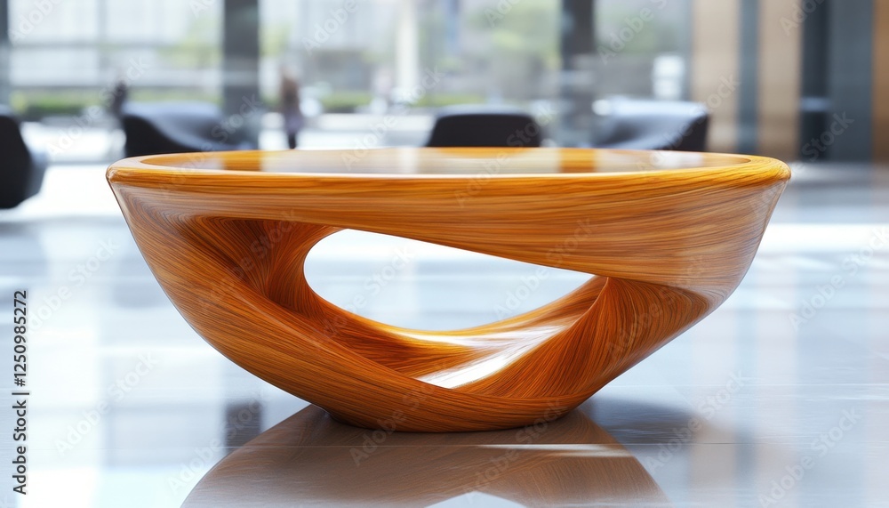 Image showcasing Discover the beauty of modern wooden furniture with a sculptural ...