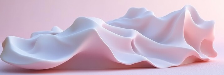 Wall Mural - Light Pink Wave, Seamless 3D Low Profile Delicate Texture Pattern Background in Minimalist Design