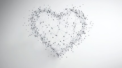 Fototapete - Abstract Grey Heart Pixel Design on White Background