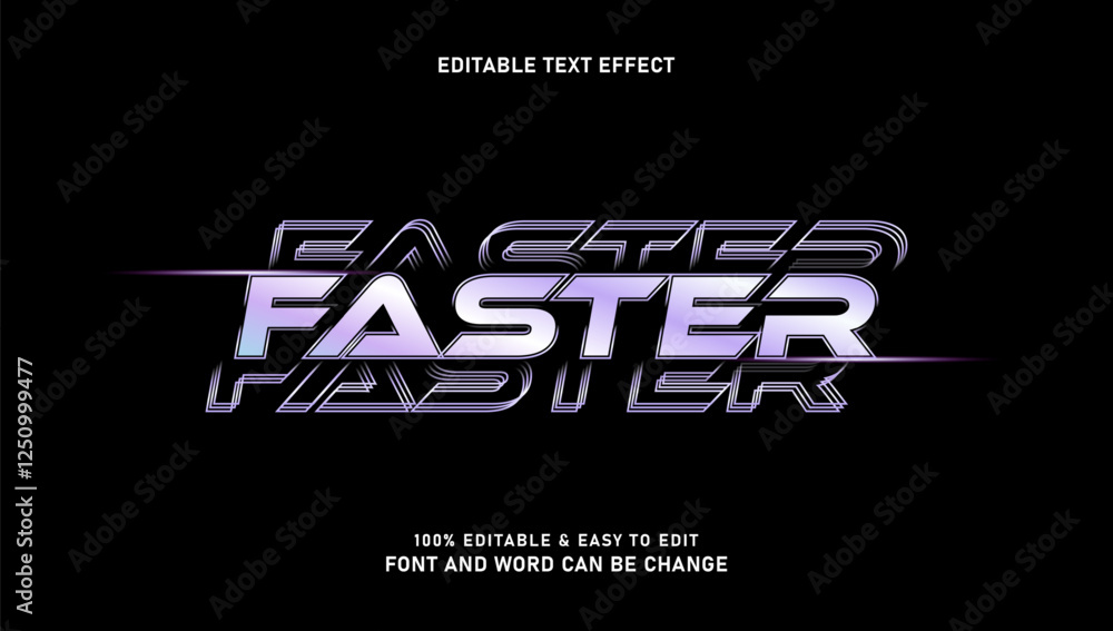 Faster Letters Faster text effects that can be edited Stock Vector | Adobe Stock
