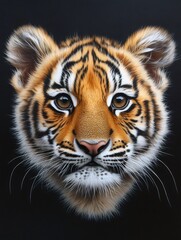 Wall Mural - majestic tiger face with intense gaze