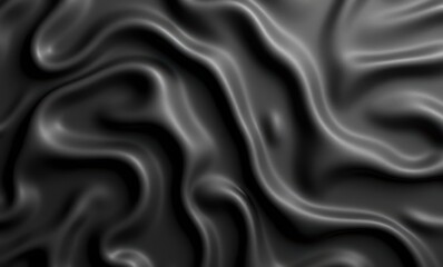 Wall Mural - Elegant black fabric texture with smooth waves