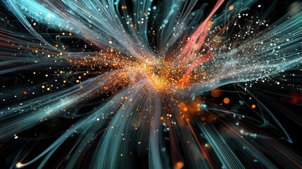 Abstract infographics visualization. Big data code representation. Futuristic network or business analytics. Graphic concept for your design