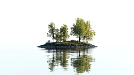 Wall Mural - serene island oasis: tranquil reflections in calm waters landscape
