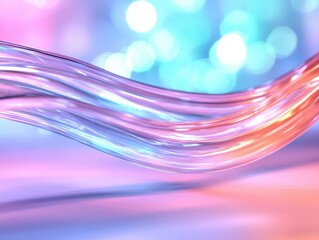 Wall Mural - colorful abstract waves with soft bokeh background and flowing light reflections for creative design