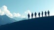 © fast high definition - Team mountaineering silhouette