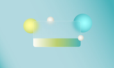 Wall Mural - Glassmorphism style website page template.