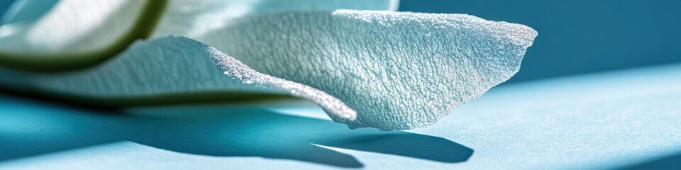 Wall Mural - Close-up of Textured Petal on Teal Surface