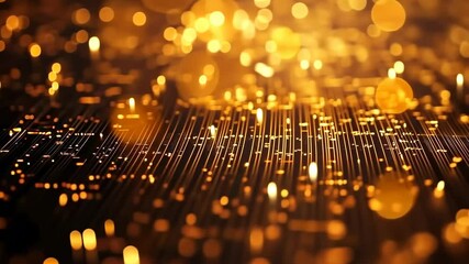 Wall Mural - golden abstract lines sparkle, bokeh background, digital art, website header
