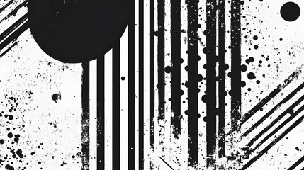 Leinwandbilder - Dramatic monochrome abstract background with a bold geometric gradient pattern and fluid splashing shapes  This modern minimalist design features a high contrast