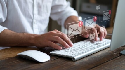 Managing Emails: A Modern Workplace Scene