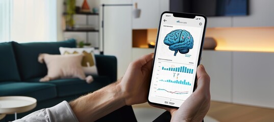 Rehabilitation App Interface Displaying Brain Charts for Cognitive and Motor Skill Progress Monitoring