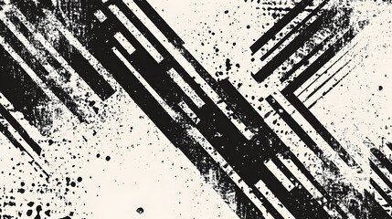Aufkleber - Dynamic and Visually Striking Grunge Textured Background with Monochrome Splashes Bold Brush Strokes and an Edgy Experimental Aesthetic
