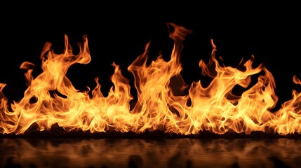 Poster - Intense and Raging Fiery Blaze of Flames Burning with Scorching Hot Explosive Energy and Destruction  Abstract Background of Fiery Combustion Ignition and Wildfire
