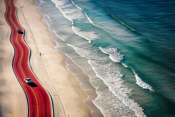 Touring along a beautiful beach car route