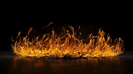 Poster - Intense flames of a fiery blaze burning with extreme heat and energy creating a dramatic and powerful visual display  The image showcases the raw power and unpredictable nature of fire