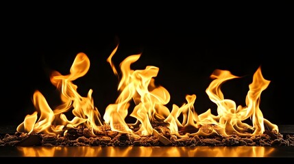 Leinwandbilder - Intense roaring flames burning bright with powerful energy creating a fiery inferno background  The captivating blaze showcases the raw power and beauty of fire with a dynamic and dramatic effect