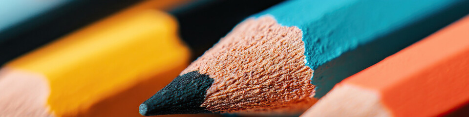 Wall Mural - Close-up of Sharpened Colored Pencils