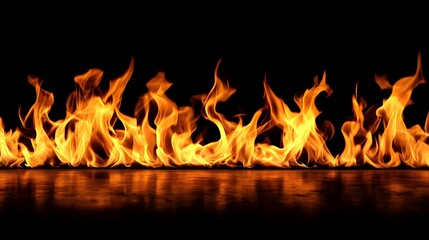 Poster - Raging flames engulf the darkness creating a fiery spectacle of raw power and intensity  This dramatic apocalyptic scene showcases the destructive force of a roaring blaze