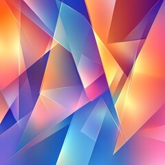 Aufkleber - Vibrant and dynamic abstract background with a mesmerizing geometric pattern composed of overlapping triangles polygons and gradients in a range of bold saturated colors  The design has a futuristic
