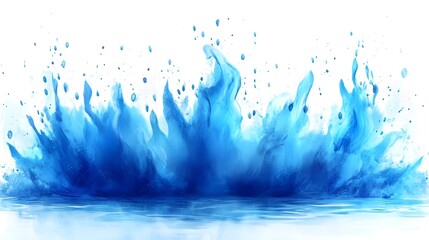 Fototapete - Vibrant blue aqua splash abstract motion explosion of fluid dynamics and energetic water movement  Dynamic abstract background with splashing splattering