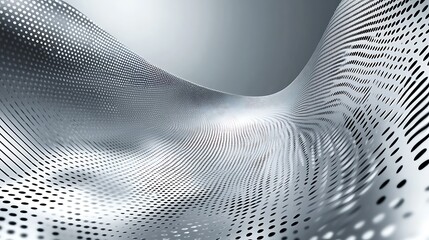 Abstract Silver Wave Pattern Design With Dots