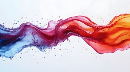 Poster - Vibrant Fluid Dynamic Abstract Art Splashing with Vivid Colors   Captivating Digital of Colorful Paint or Ink in Motion Creating a Mesmerizing Ethereal Composition