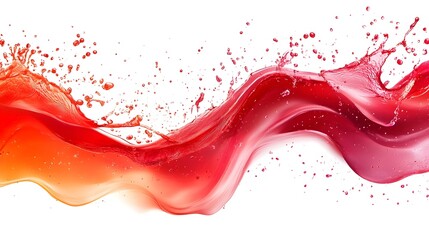 Poster - Vibrant Splash of Liquid Paint in Dynamic Swirling Motion   Abstract Digital Artwork with Flowing Curves and Energetic Color Explosion Effect