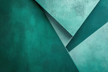 Canvas Print - Abstract teal geometric shapes creating a modern background with layers and textures, perfect for design projects and digital artwork