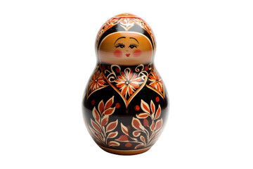 Classic russian nesting doll isolated on transparent background