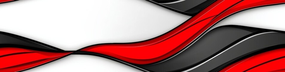 Wall Mural - contrast red and black waves with thin lines pattern