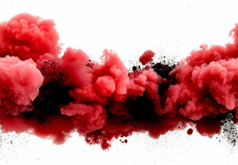 Wall Mural - red smoke on black for wallpapers and backgrounds , isolated on white background, , copy space, copy