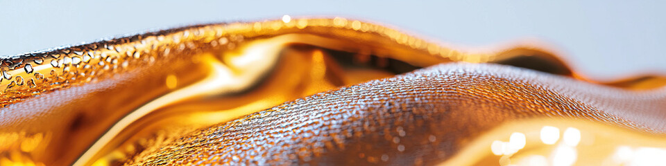 Wall Mural - Close-up of Textured Golden Surface with Droplets