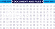 © artshuvo - Document outline icon set. Documents symbol collection. Different document icons. Set of file and document Icons. Simple line art style icons pack. Editable stroke outline icon.