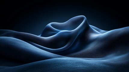 Wall Mural - Abstract blue draped form