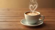 © erinWorks - Heart-Shaped Steam Coffee Cup Illustration