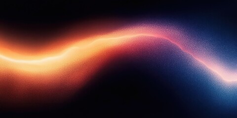 Wall Mural - Vibrant Abstract Gradient Arc with Warm Colors Against Black Background
