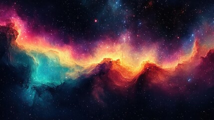 Wall Mural - Galaxy Nebula Explosion Colorful Space Art Digital Painting with High Contrast Lighting Effects