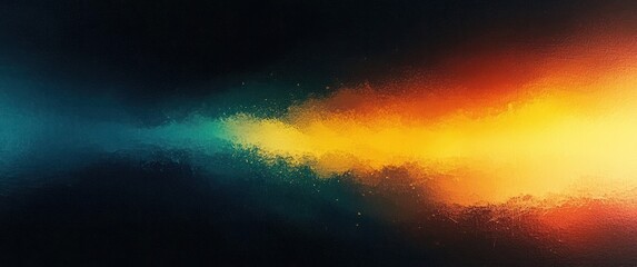 Wall Mural - Vibrant Gradient Background Abstract Design Soft Brush Stroke Yellow Teal Black Glowing Texture