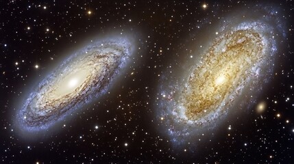 Wall Mural - Interacting Galaxies in Deep Space, Cosmic Dust, Stellar Background, Astronomy, Education