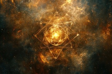 cosmic star mandala glowing nebula background