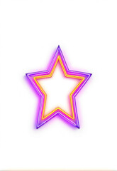Wall Mural - Creative Neon Audit Color Light Effect Star Border Elements