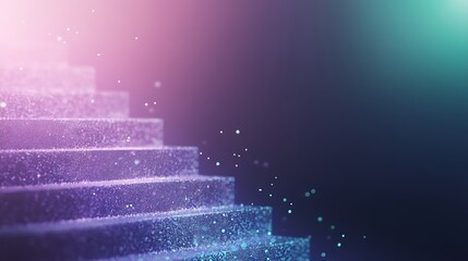 Fototapete - A vibrant image depicting a business growth timeline with glowing steps for inspiration and guidance.