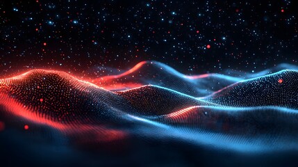 Wall Mural - vibrant and futuristic abstract visualization of ai powered innovation with flowing digital particle