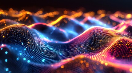Wall Mural - luminous neural network layers in a futuristic digital representation abstract 3d visualization of i