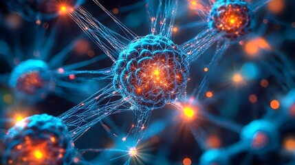 Wall Mural - vibrant neural network layers illustrating complex connections abstract digital of a futuristic tech