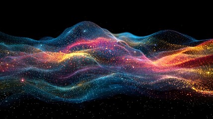 Wall Mural - glowing interconnected web of a neural network visualization an abstract and futuristic digital art 